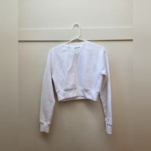 BNWT White Tna cropped cozy fleece sweatshirt